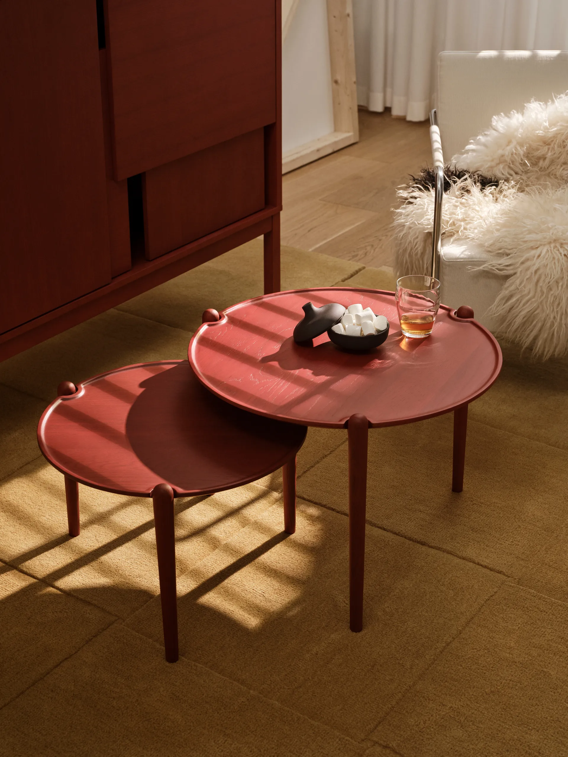 Aria salontafel, Rood, Ø50x37 cm Design House Stockholm
