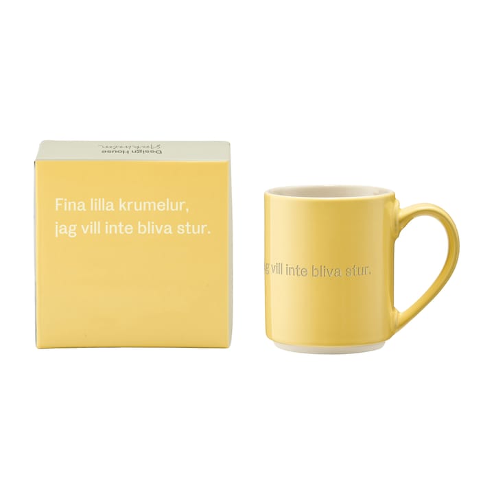 Astrid Lindgren mok, "fina lilla krumelur", Zweedse tekst Design House Stockholm