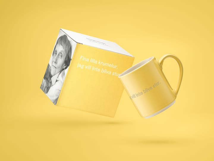 Astrid Lindgren mok, "fina lilla krumelur", Zweedse tekst Design House Stockholm