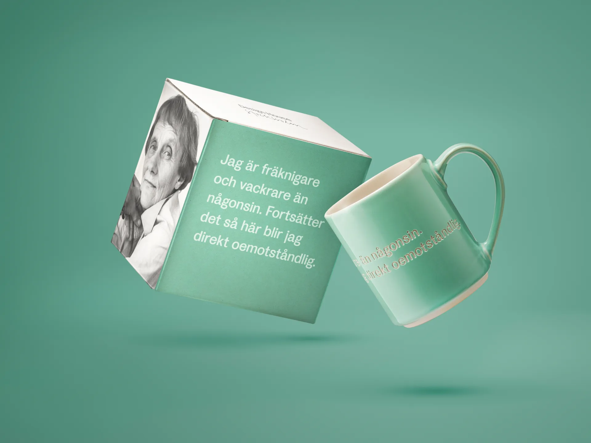 Astrid Lindgren mok - I am frecklier…, groen-Zweeds Design House Stockholm
