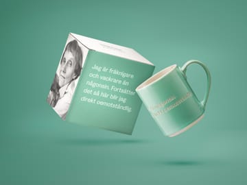 Astrid Lindgren mok - I am frecklier… - groen-Zweeds - Design House Stockholm