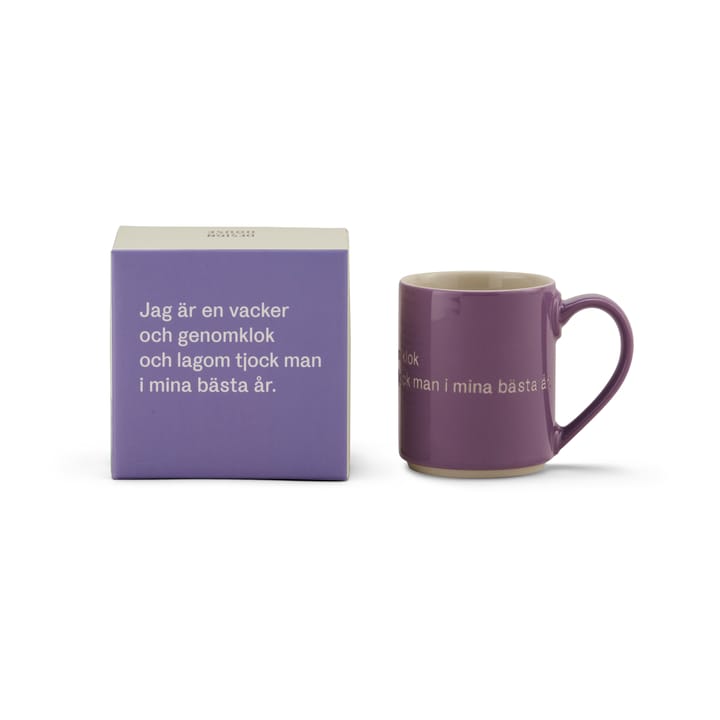 Astrid Lindgren mok - I am handsome, paars-Zweeds Design House Stockholm