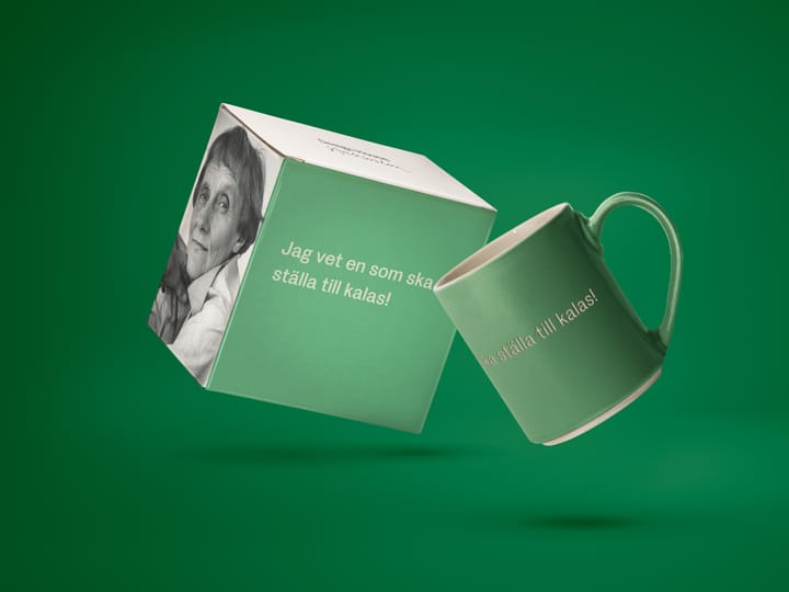 Astrid Lindgren mok, jag vet en som ska…, Zweedse tekst Design House Stockholm