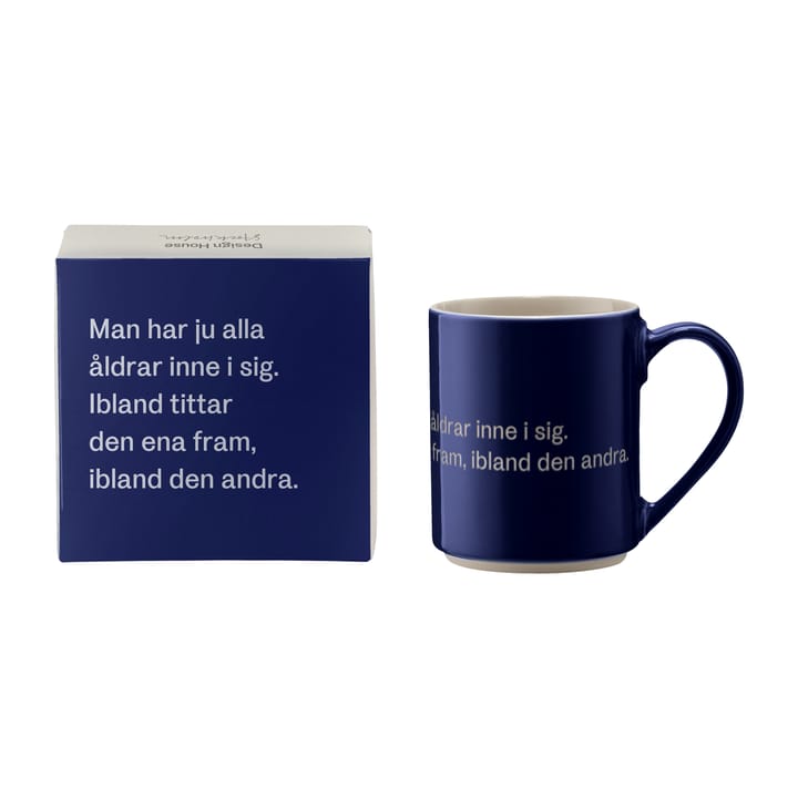 Astrid Lindgren mok, "man har ju alla åldrar", Zweedse tekst Design House Stockholm