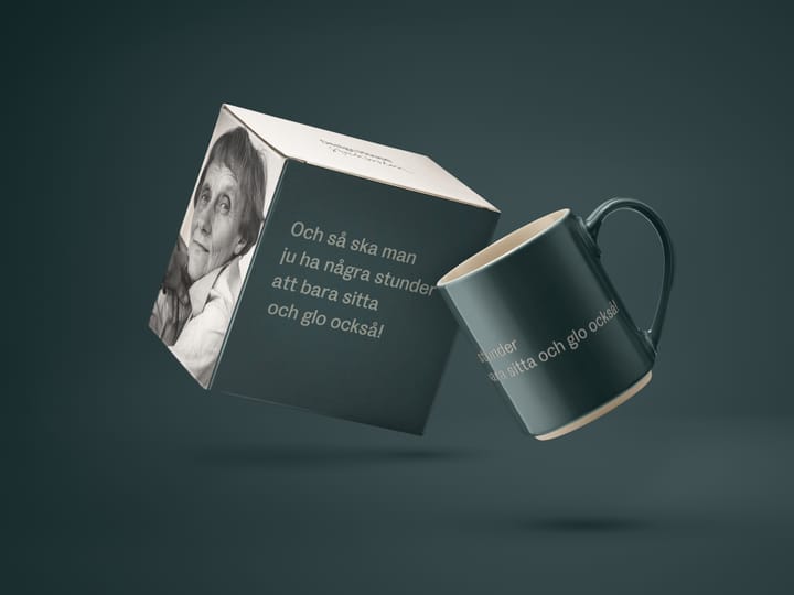 Astrid Lindgren mok, "och så ska man ju ha", Zweedse tekst Design House Stockholm