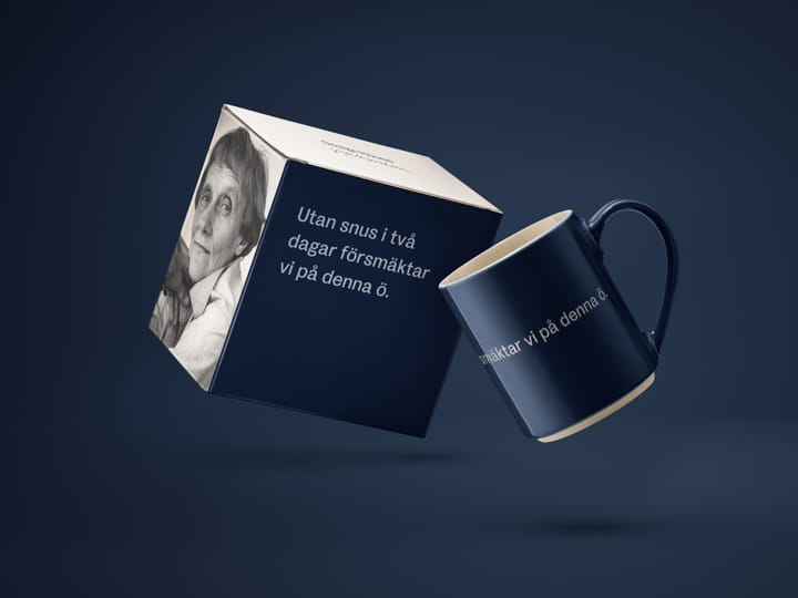 Astrid Lindgren mok, utan snus, Zweedse tekst Design House Stockholm