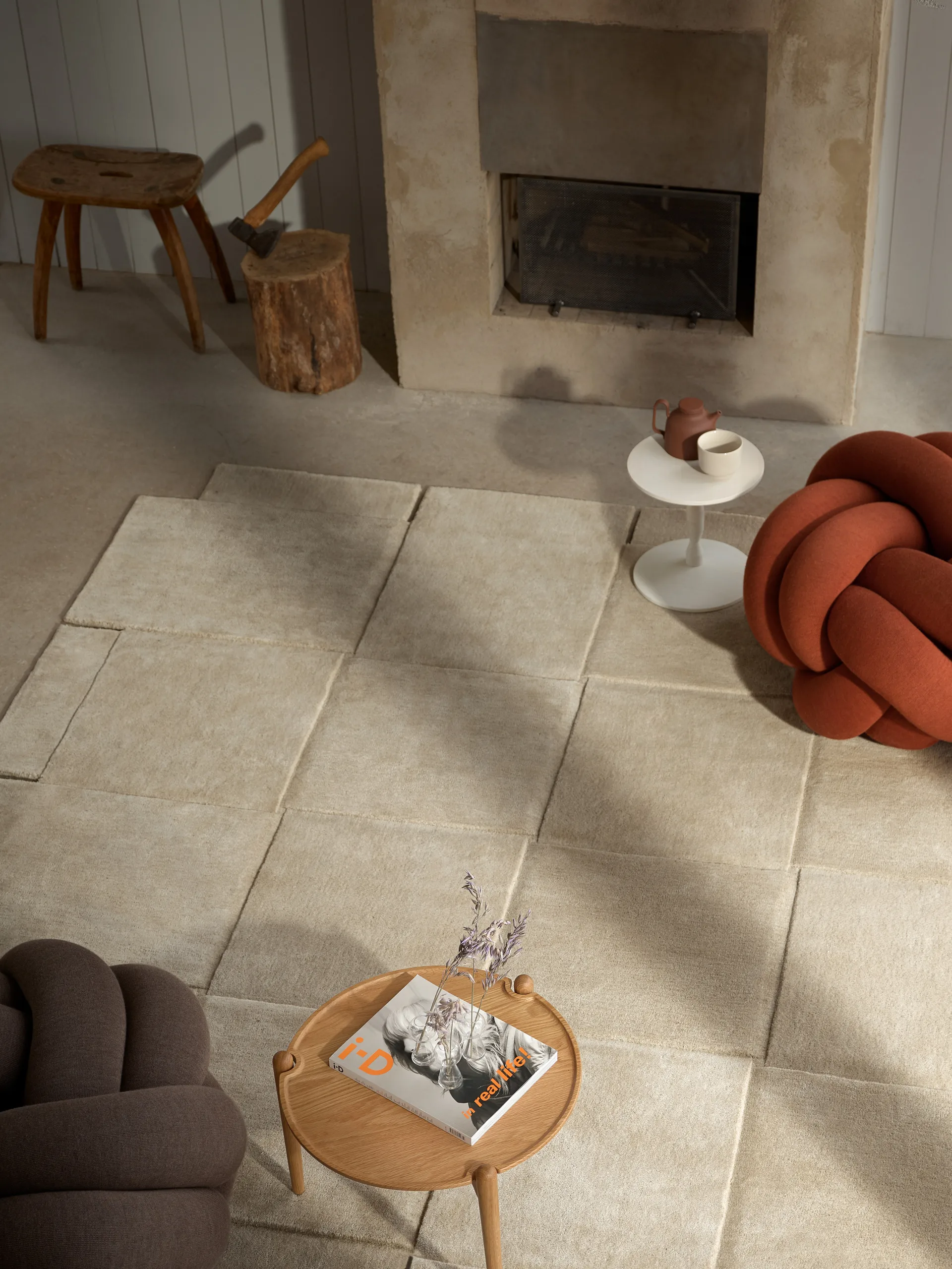 Basket vloerkleed beige, 245x245 cm Design House Stockholm