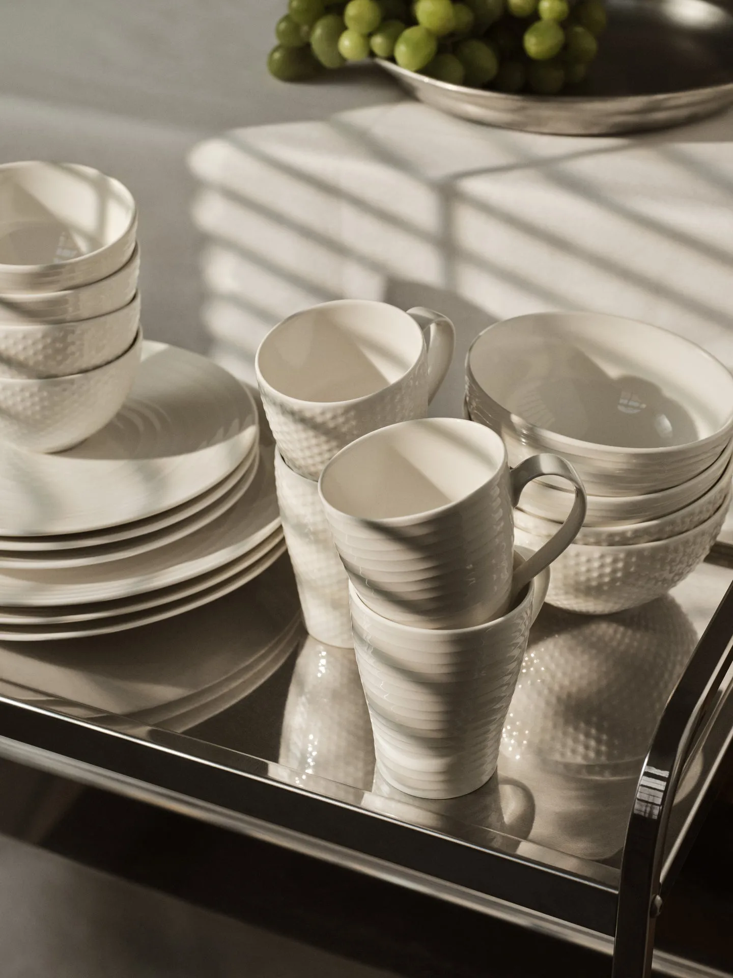 Blond schaal, wit gestreept Design House Stockholm