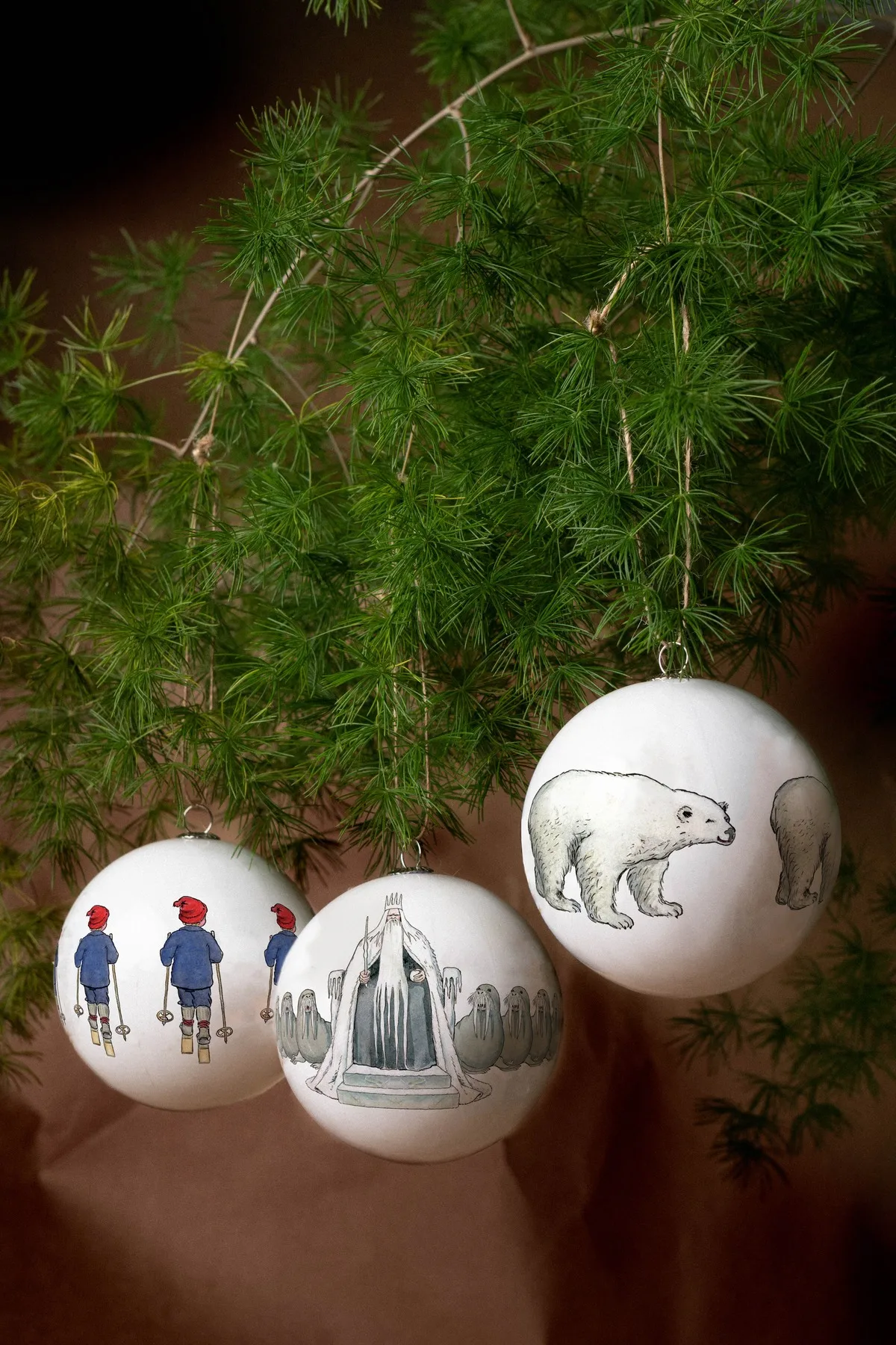 Elsa Beskow kerstballen 3-pack, King Winter Design House Stockholm