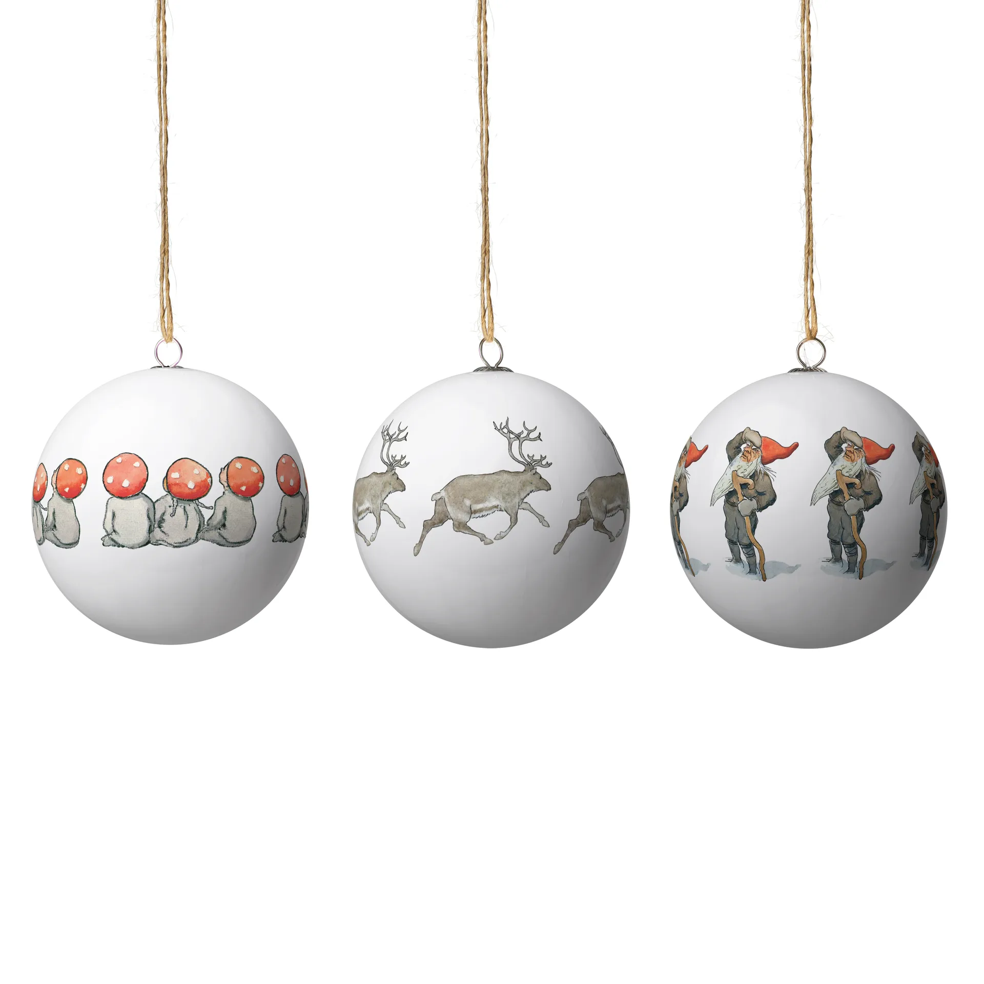 Elsa Beskow kerstballen 3-pack, Set Nr. 8 Design House Stockholm