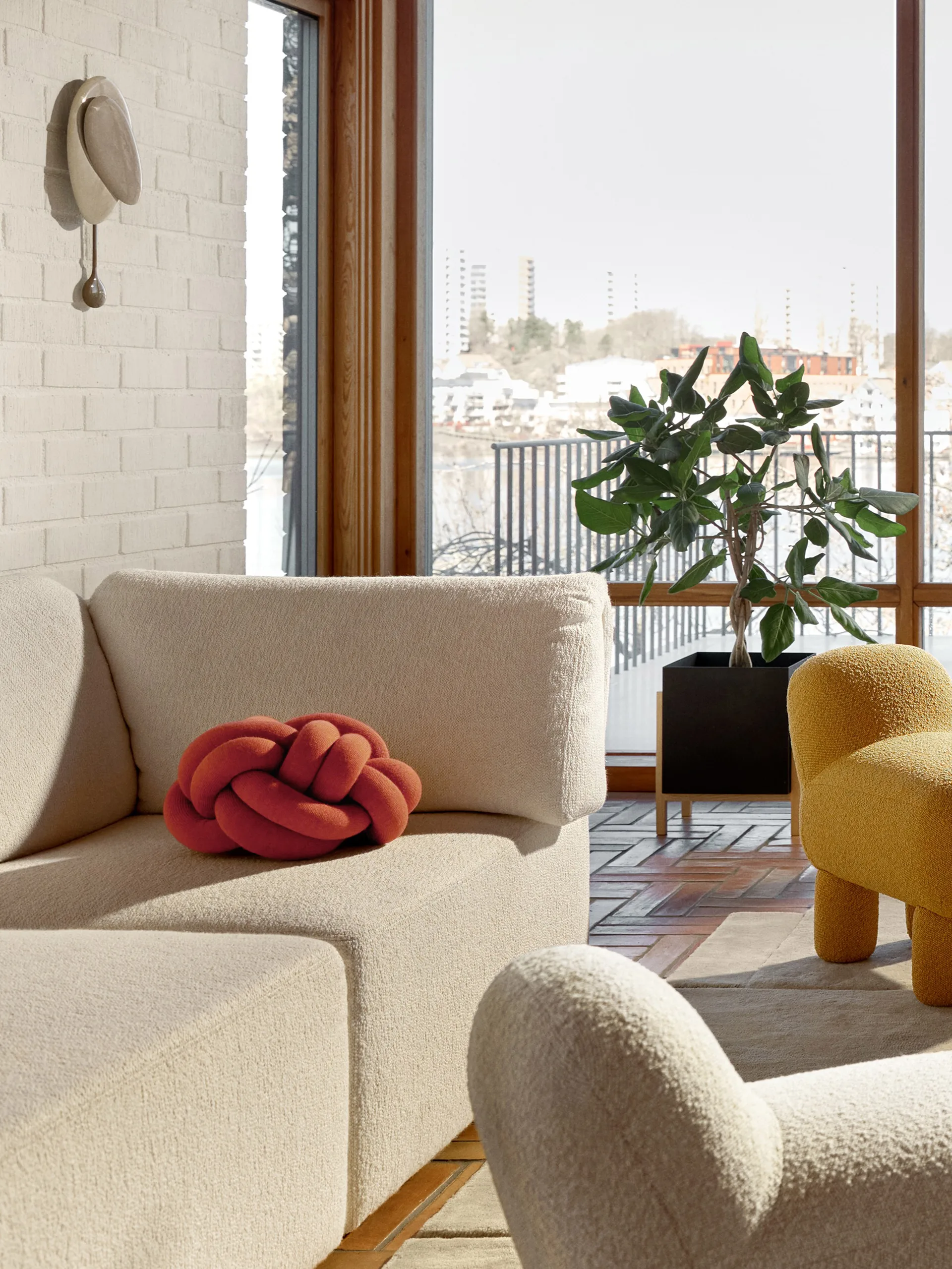 Knot kussen, Orange red Design House Stockholm