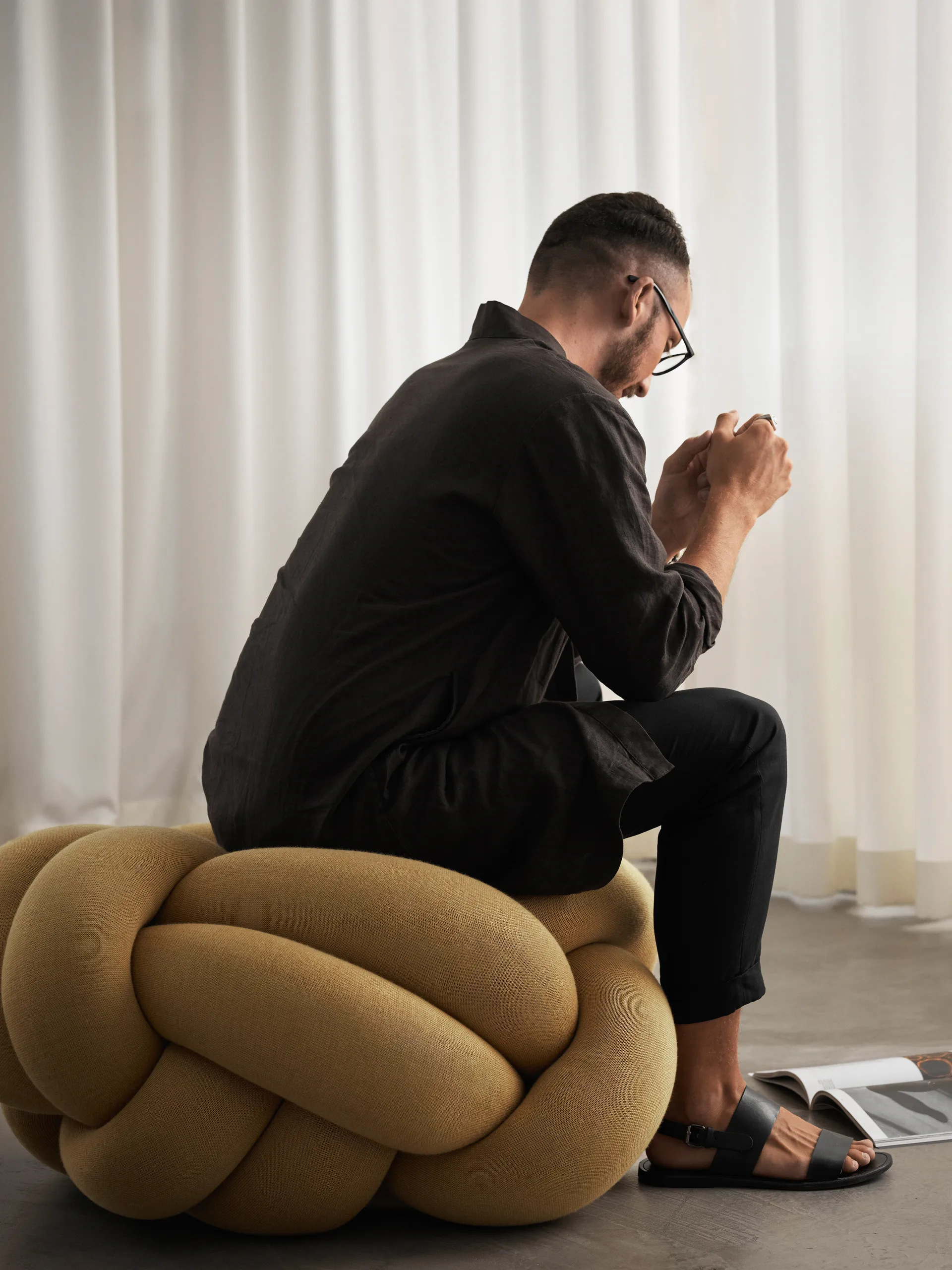 Knot kussen XL, Yellow Design House Stockholm