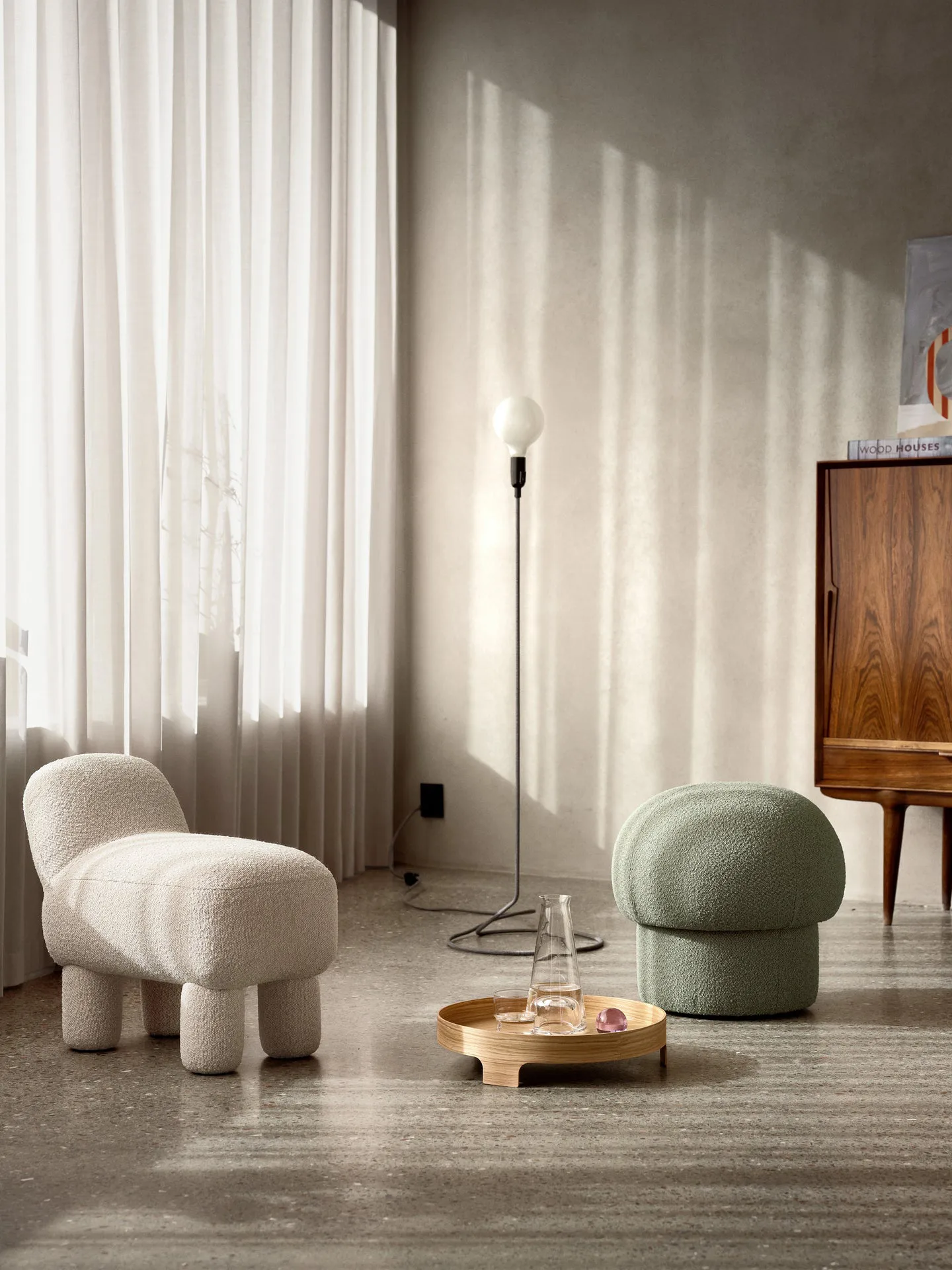 Lulu zitpoef 36x65 cm, Cream Design House Stockholm