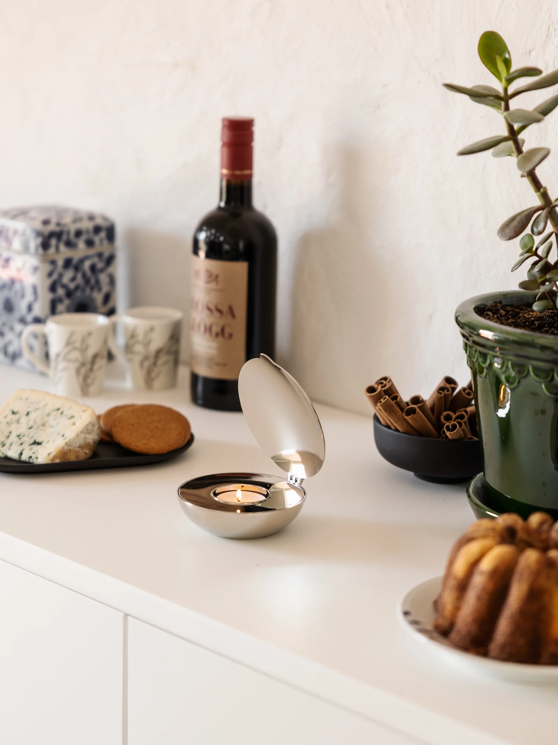 Shell theelichthouder, nikkel Design House Stockholm