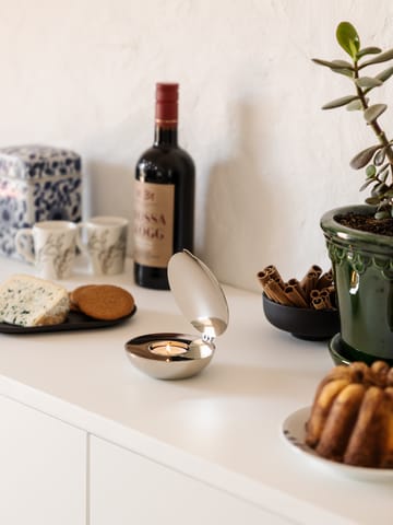 Shell theelichthouder - nikkel - Design House Stockholm