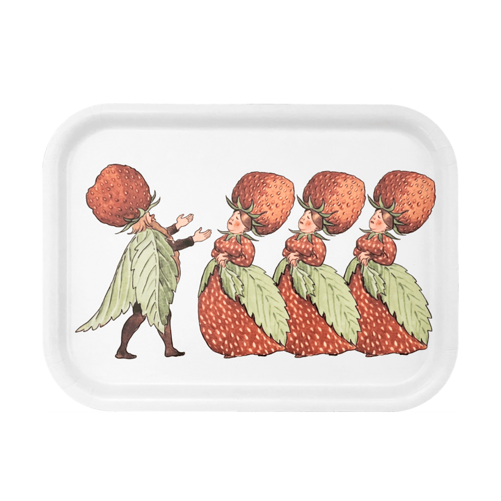 The Strawberry Family dienblad 20x27 cm - White - Design House Stockholm