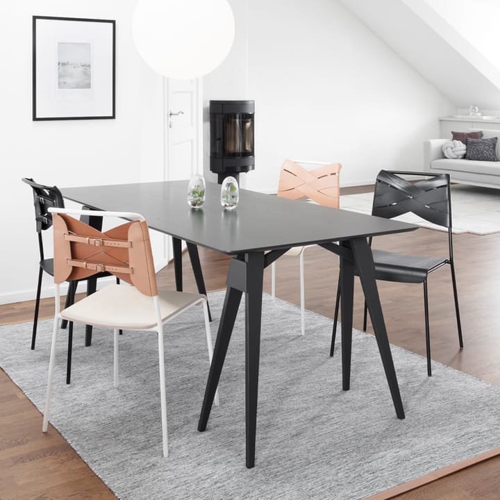 Torso Stoel, eikenhout, natuurkleurig leer, verchroomde poten Design House Stockholm