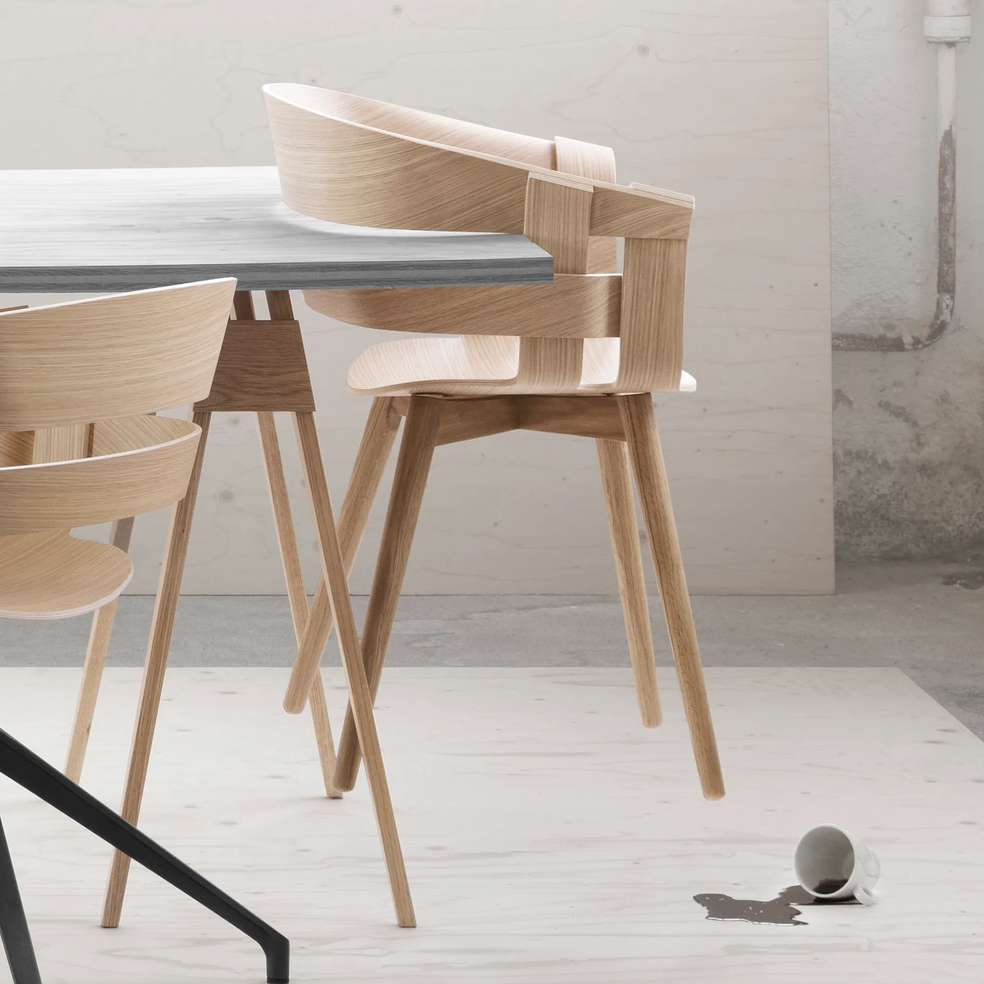Wick Chair stoel, eiken-eiken poten Design House Stockholm