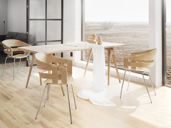 Wick Chair stoel - eiken-verchroomde poten - Design House Stockholm