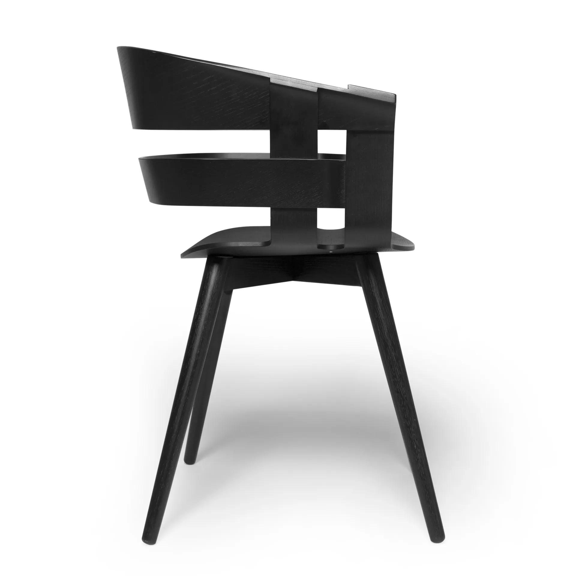 Wick Chair stoel, zwart-zwarte essen poten Design House Stockholm
