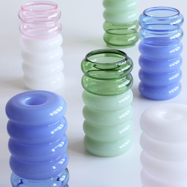 Bubble 2-in-1 vaas en kandelaar 13,5 cm, Blue Design Letters