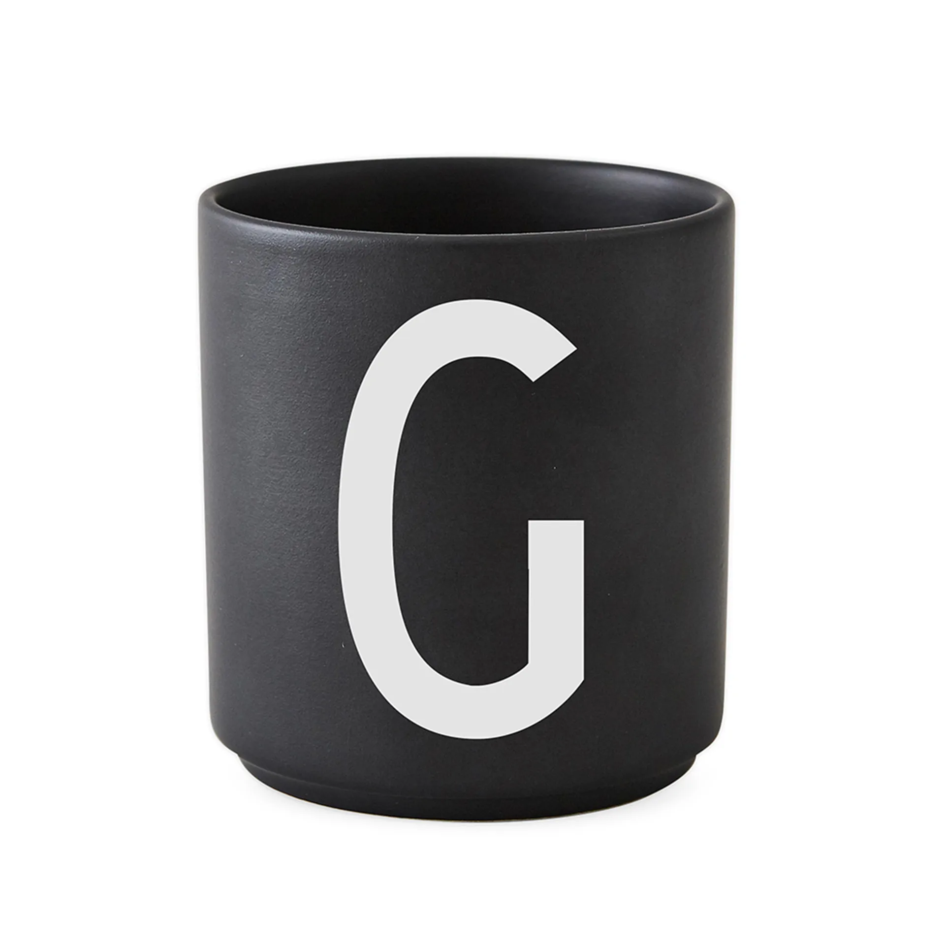 Design Letters beker zwart, G Design Letters