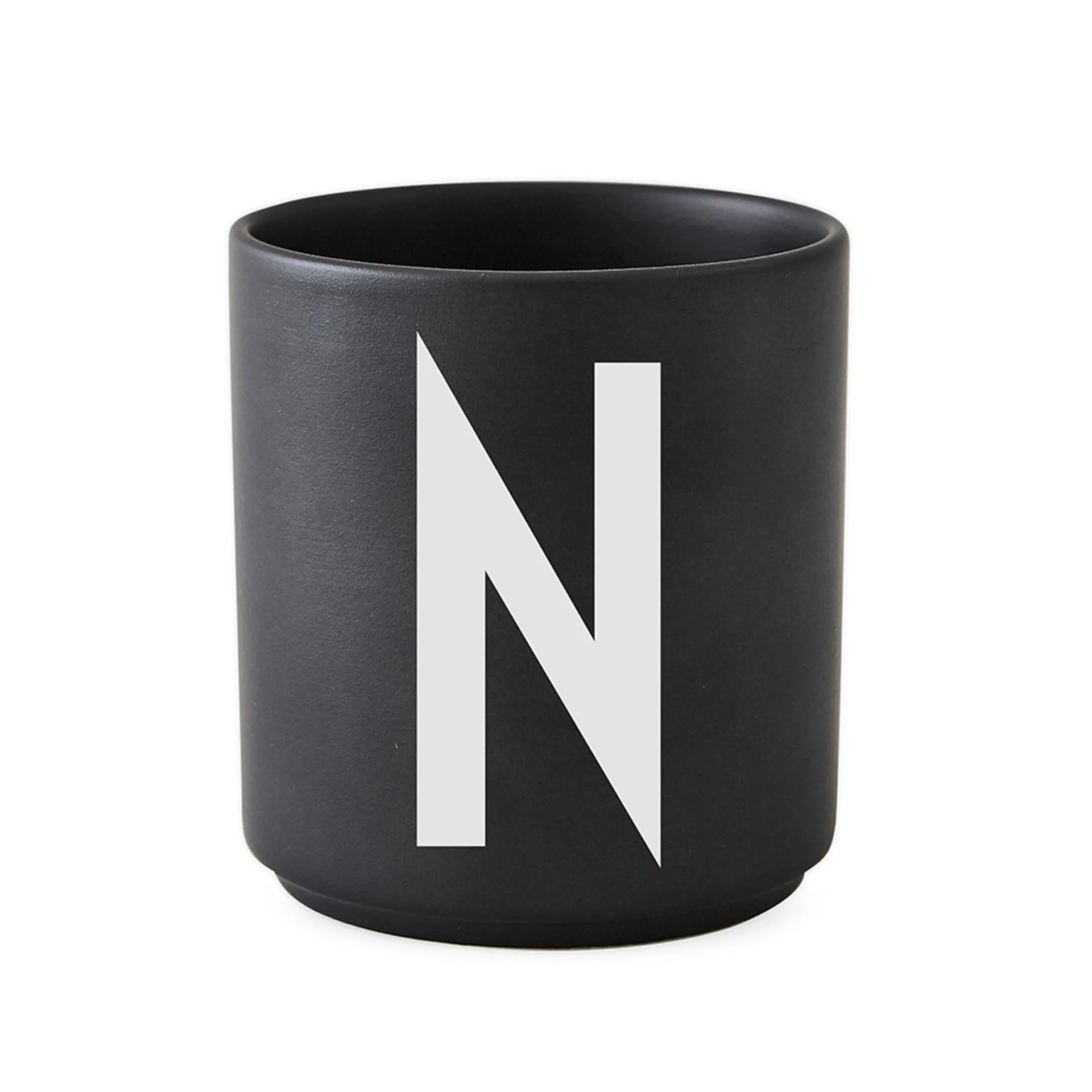 Design Letters beker zwart, N Design Letters