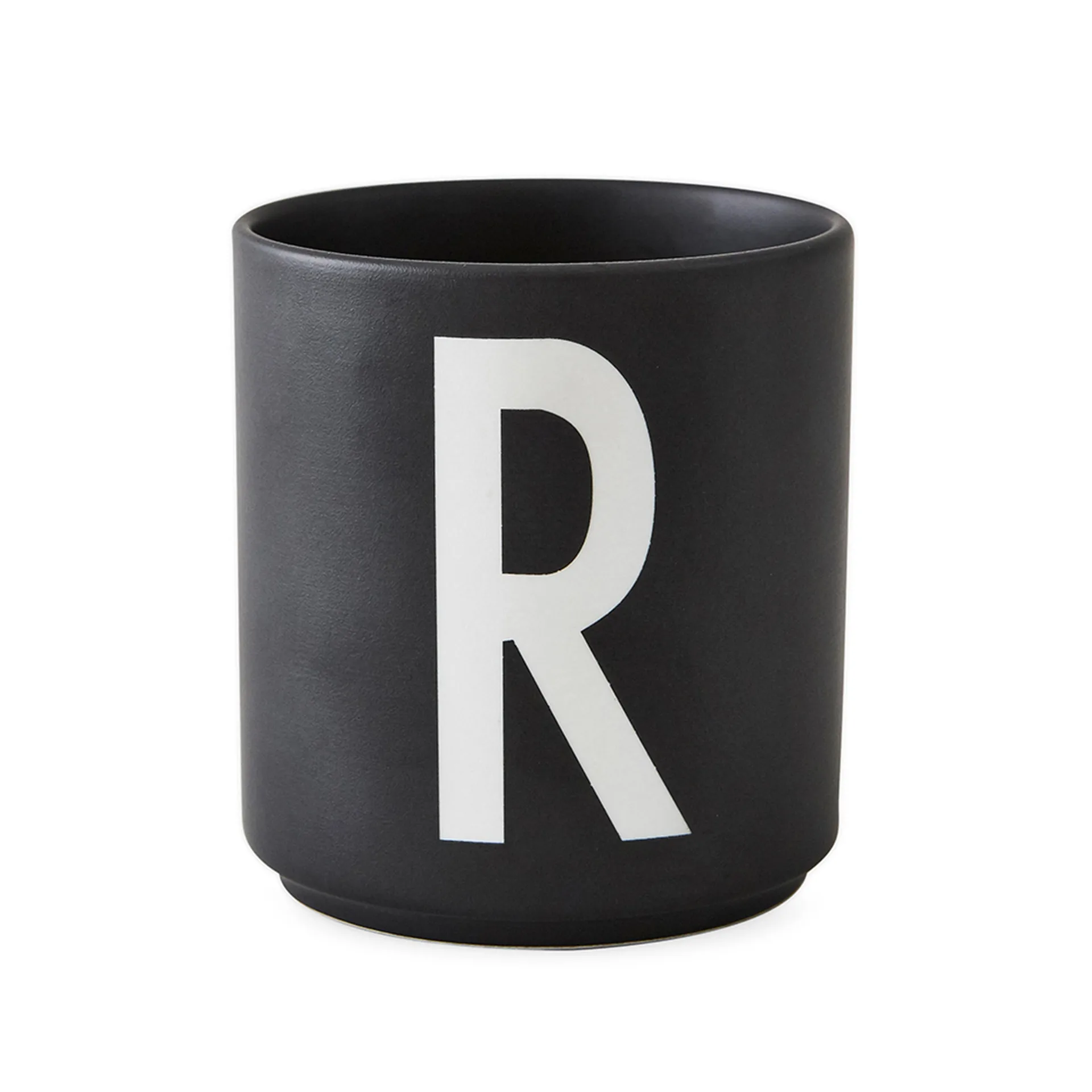 Design Letters beker zwart, R Design Letters