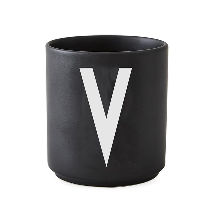 Design Letters beker zwart - V - Design Letters