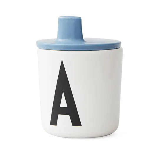 Design Letters drinktuit/deksel voor melamine beker, blauw Design Letters