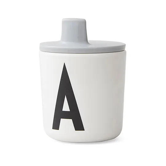 Design Letters drinktuit/deksel voor melamine beker, grijs Design Letters