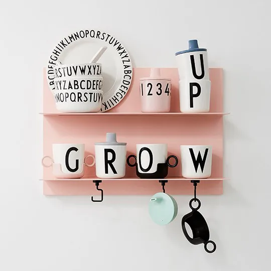 Design Letters drinktuit/deksel voor melamine beker, grijs Design Letters