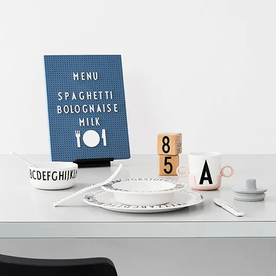 Design Letters drinktuit/deksel voor melamine beker, grijs Design Letters