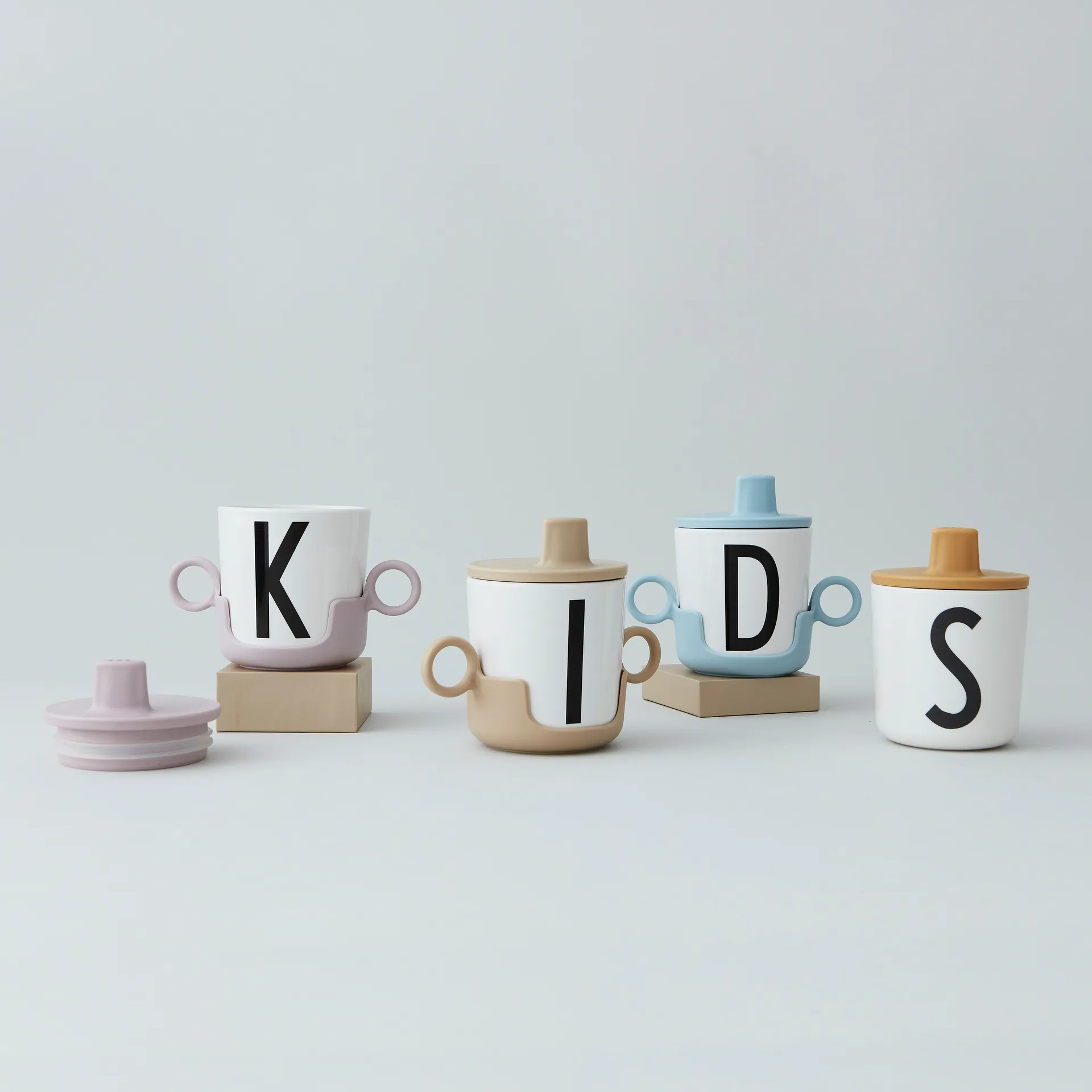 Design Letters drinktuit/deksel voor melamine beker, Lichtblauw Design Letters