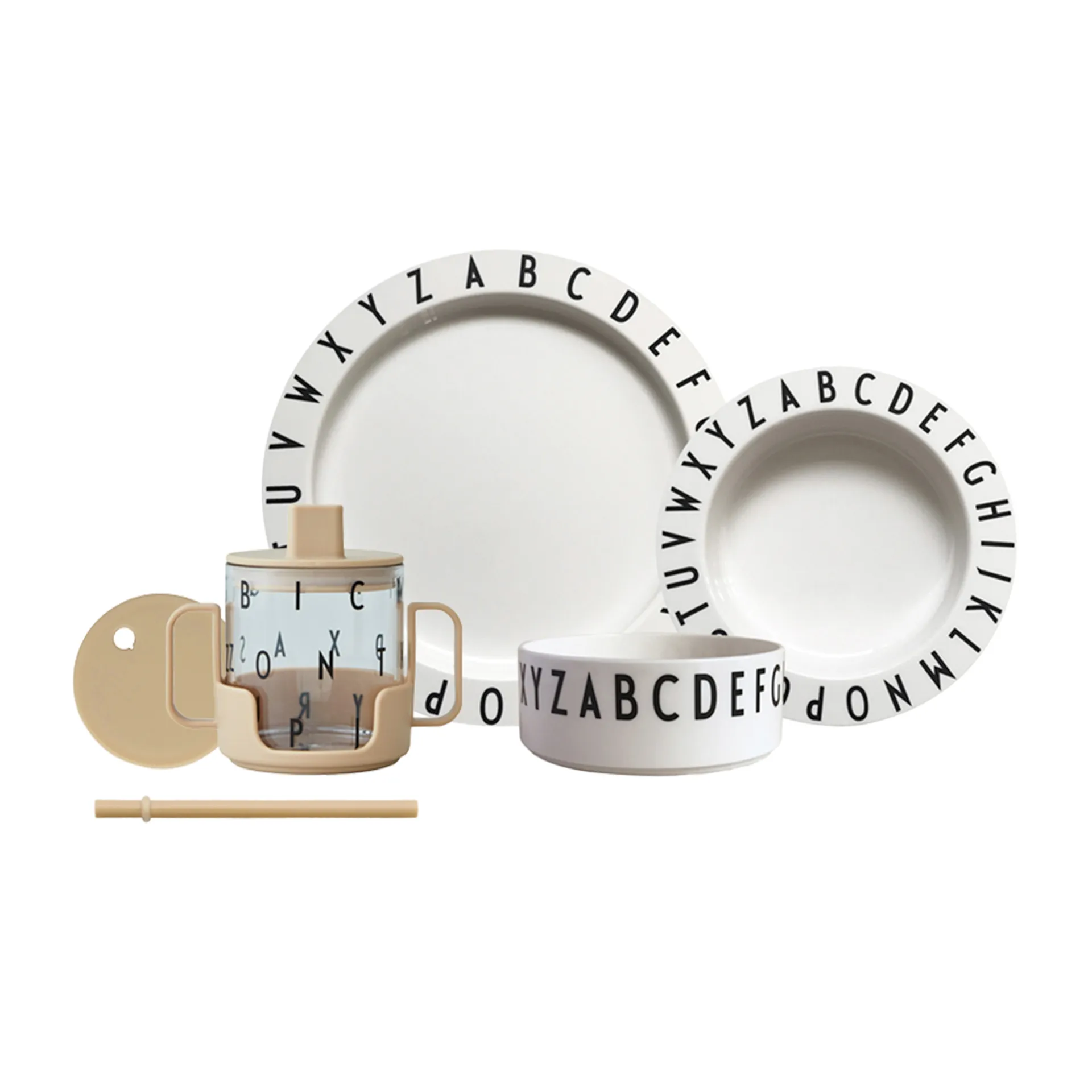 Design Letters Eat & Learn cadeauset, Beige-white Design Letters