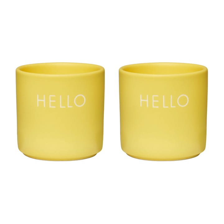 Design Letters eierdop 2-pack - Hello-yellow - Design Letters