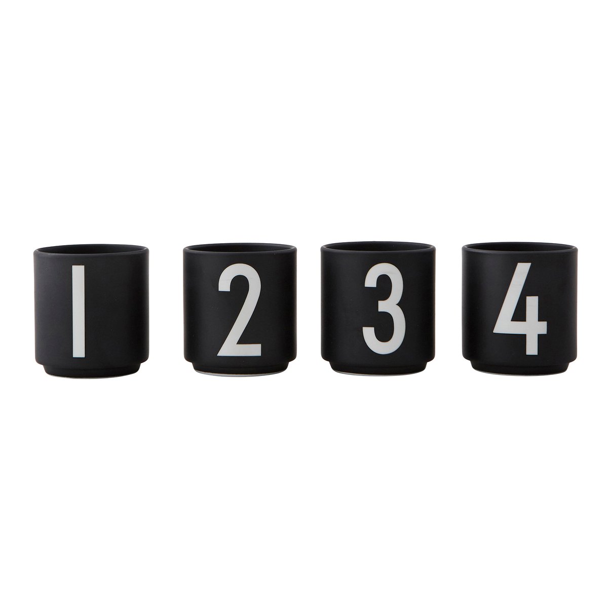 Design Letters espressokopjes 4-pack zwart Black | Scandinavisch Interieur | Espressokoppen | Zwart