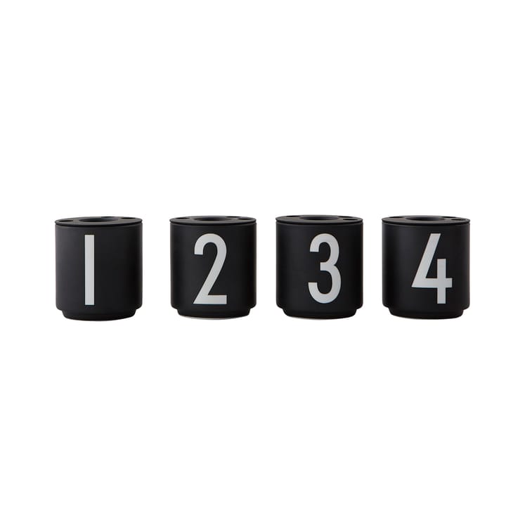 Design Letters espressokopjes 4-pack zwart, Black Design Letters