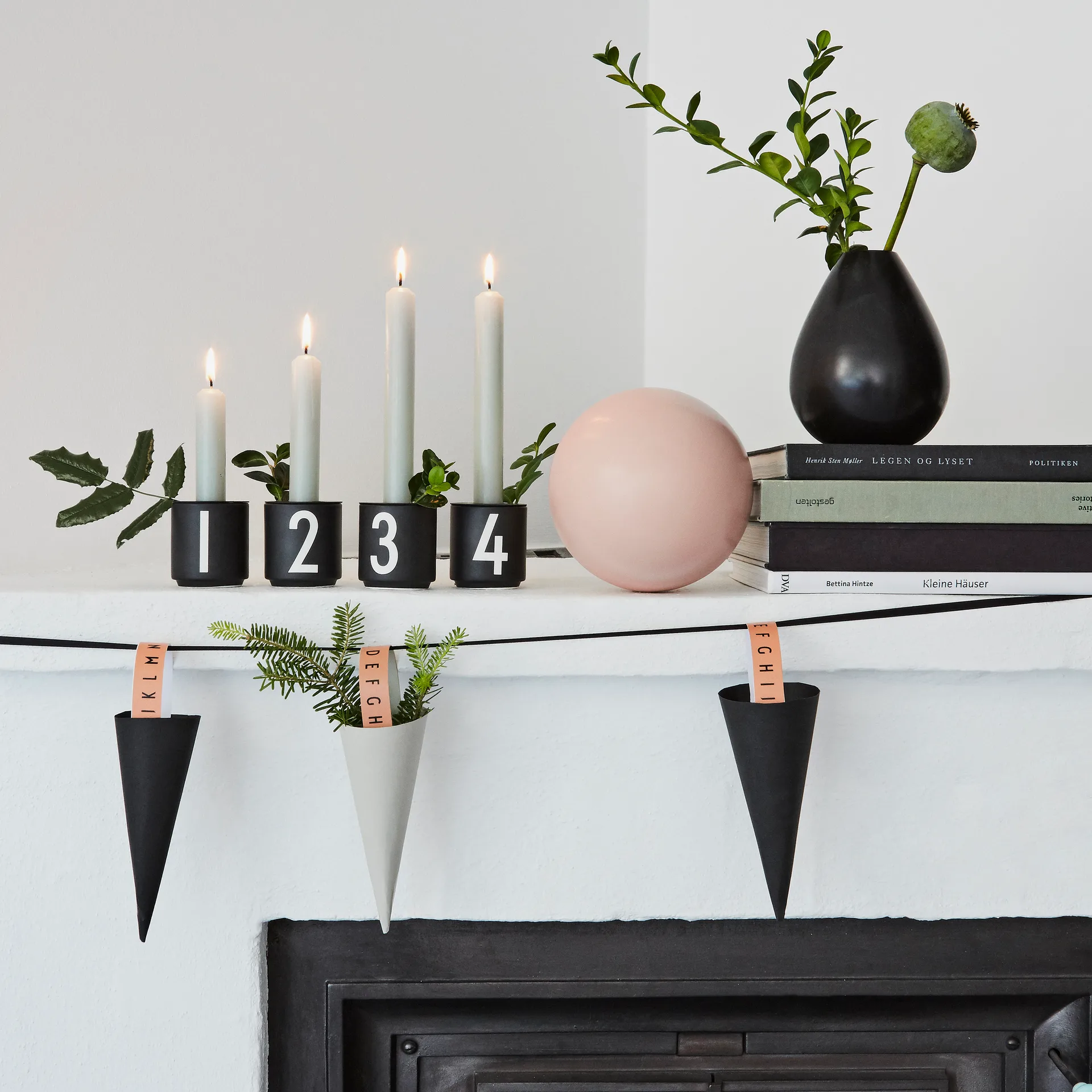 Design Letters espressokopjes 4-pack zwart, Black Design Letters