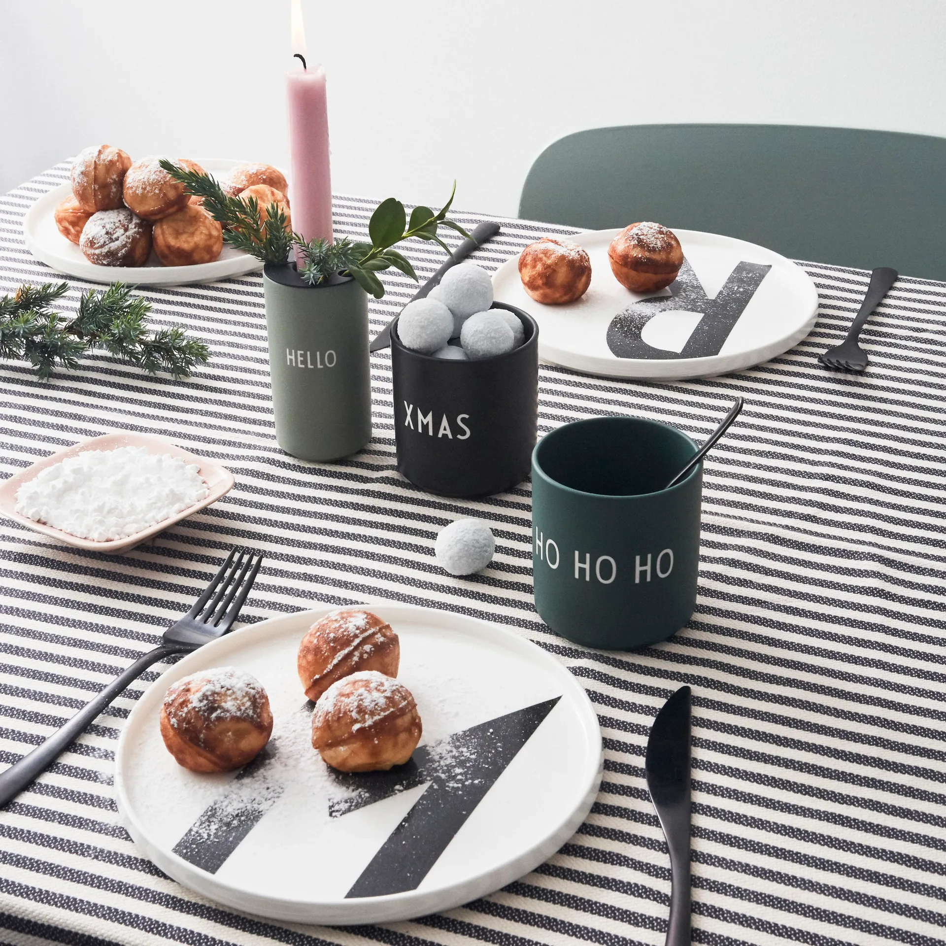 Design Letters favoriete mok 25 cl, Ho ho ho-dark green Design Letters