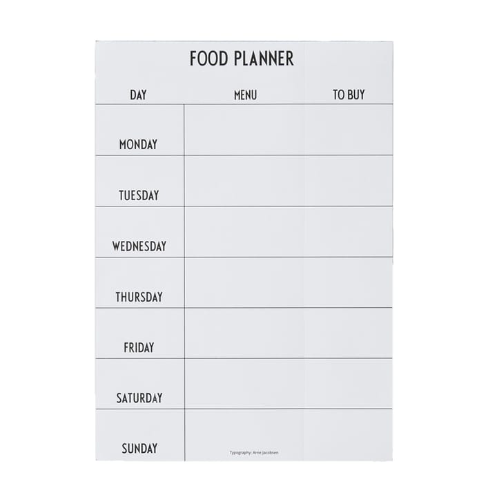 Design Letters Food planner - wit - Design Letters