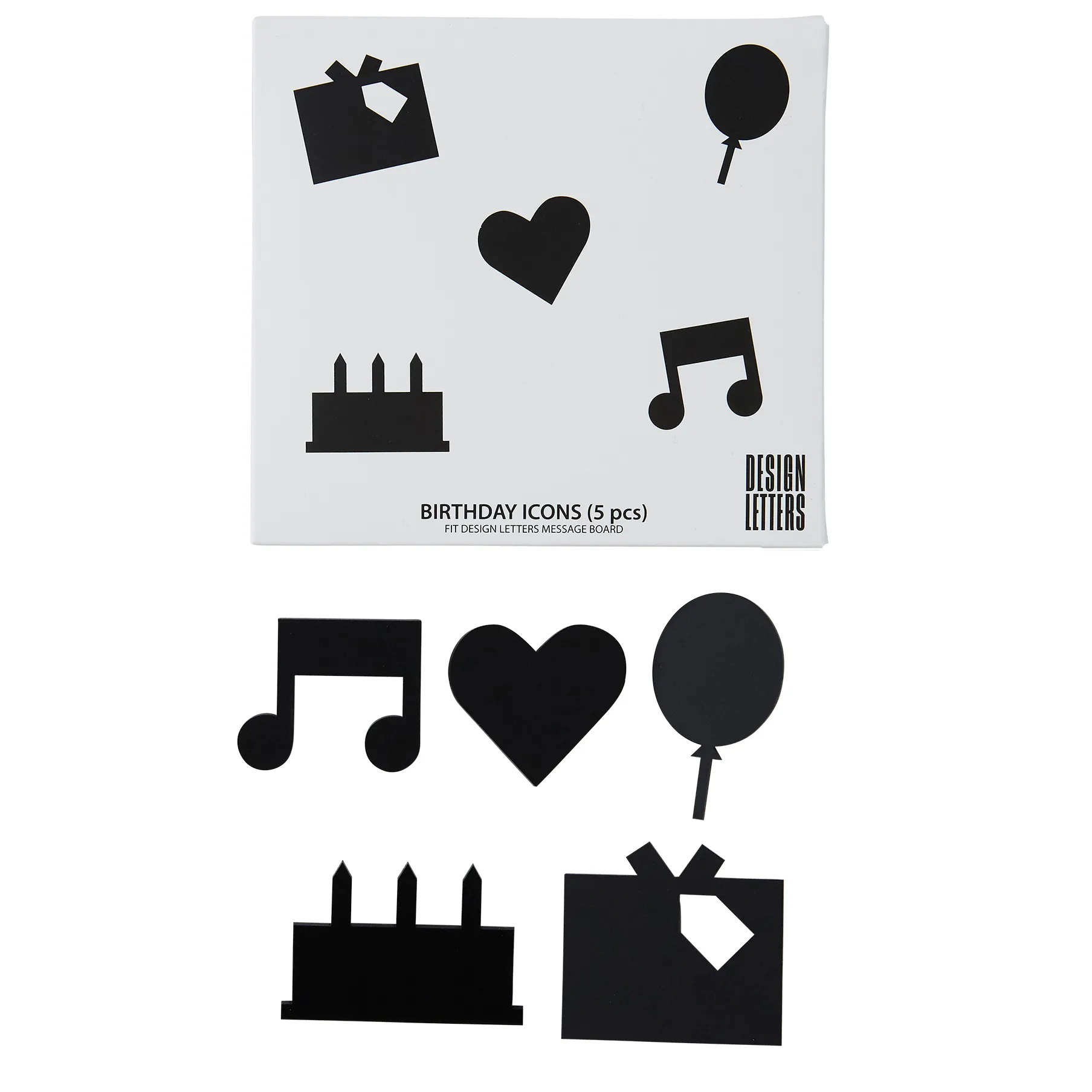 Design Letters Happy Birthday icons, Zwart Design Letters