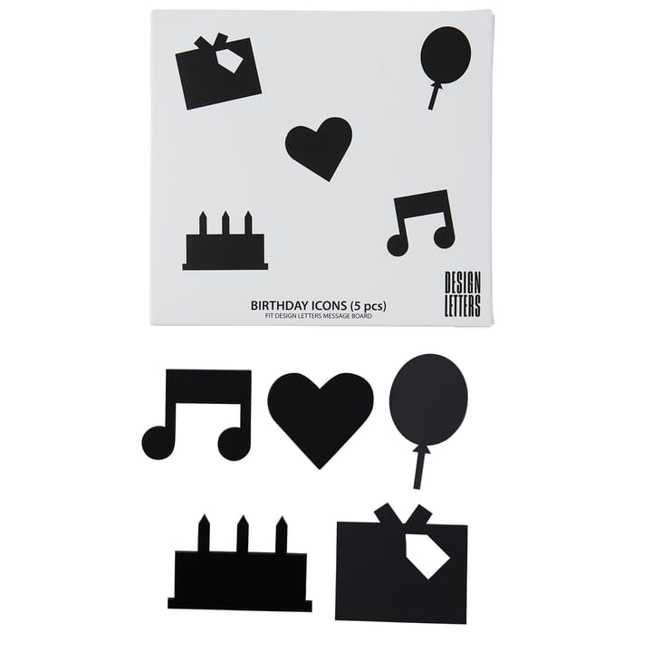 Design Letters Happy Birthday icons - Zwart - Design Letters