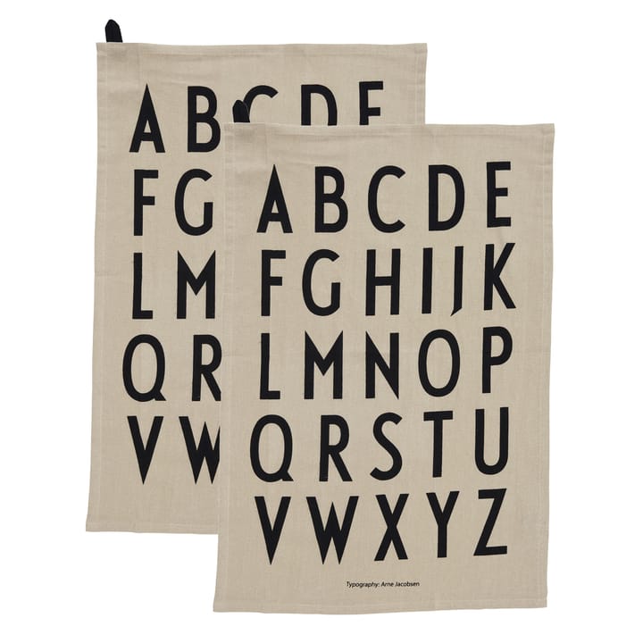 Design Letters keukenhanddoek 40x60 cm 2-pack - Beige - Design Letters