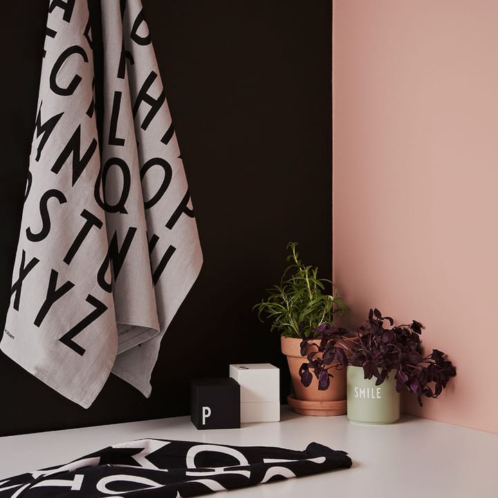 Design Letters keukenhanddoek 40x60 cm 2-pack, Zwart Design Letters
