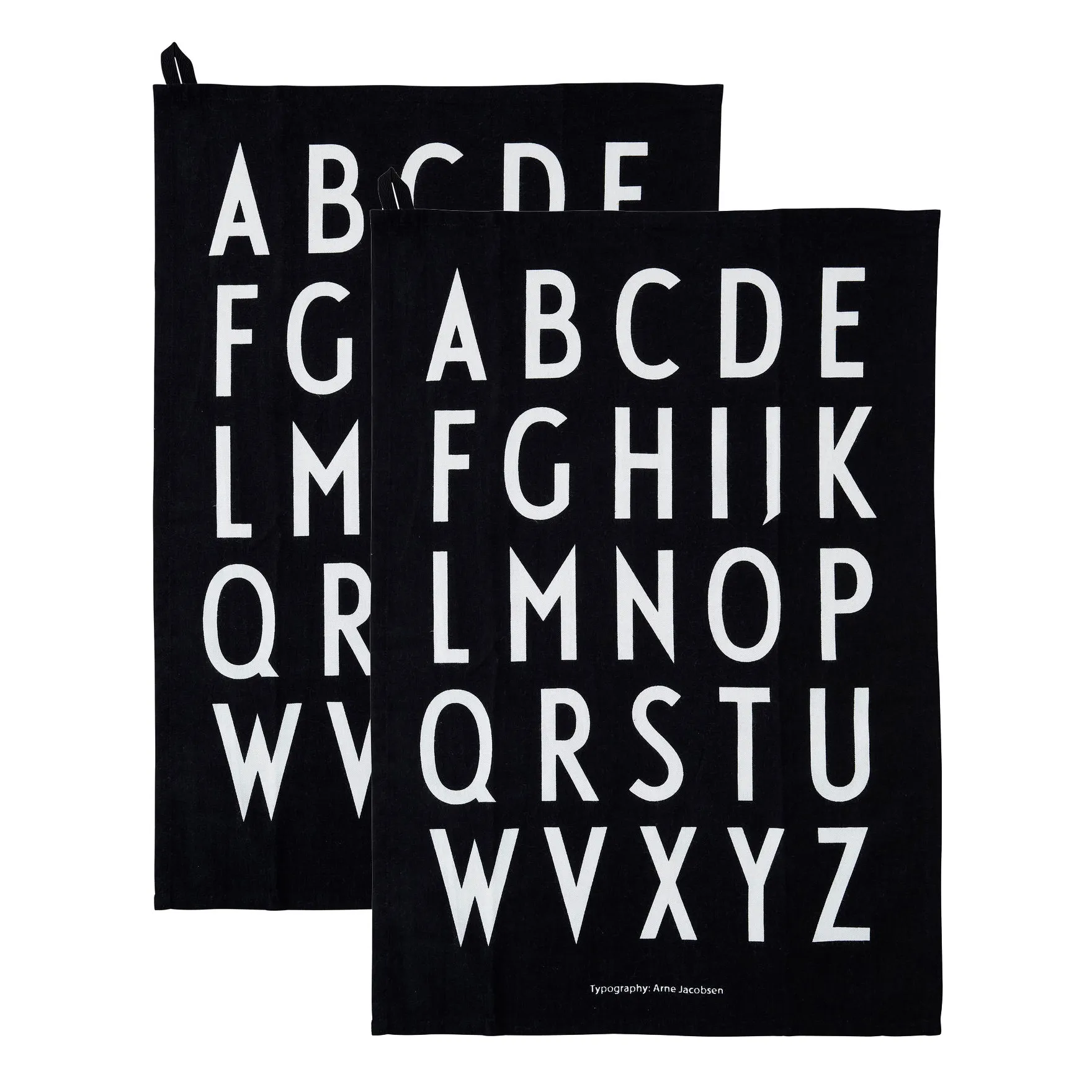 Design Letters keukenhanddoek 40x60 cm 2-pack, Zwart Design Letters