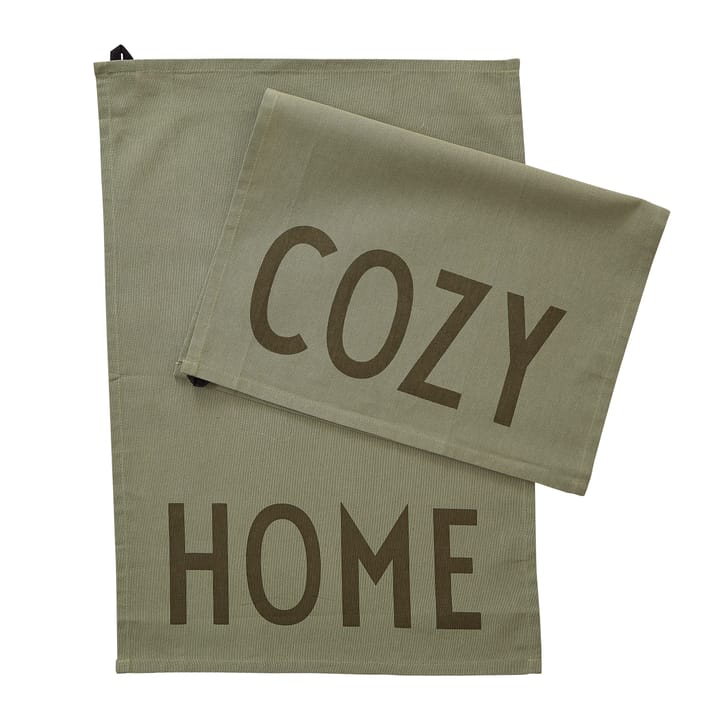 Design Letters keukenhanddoek favoriet 2-delig - Cozy-home-olive green - Design Letters