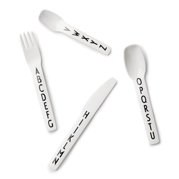 Design Letters kinderbestek melamine, 4 stuks Design Letters