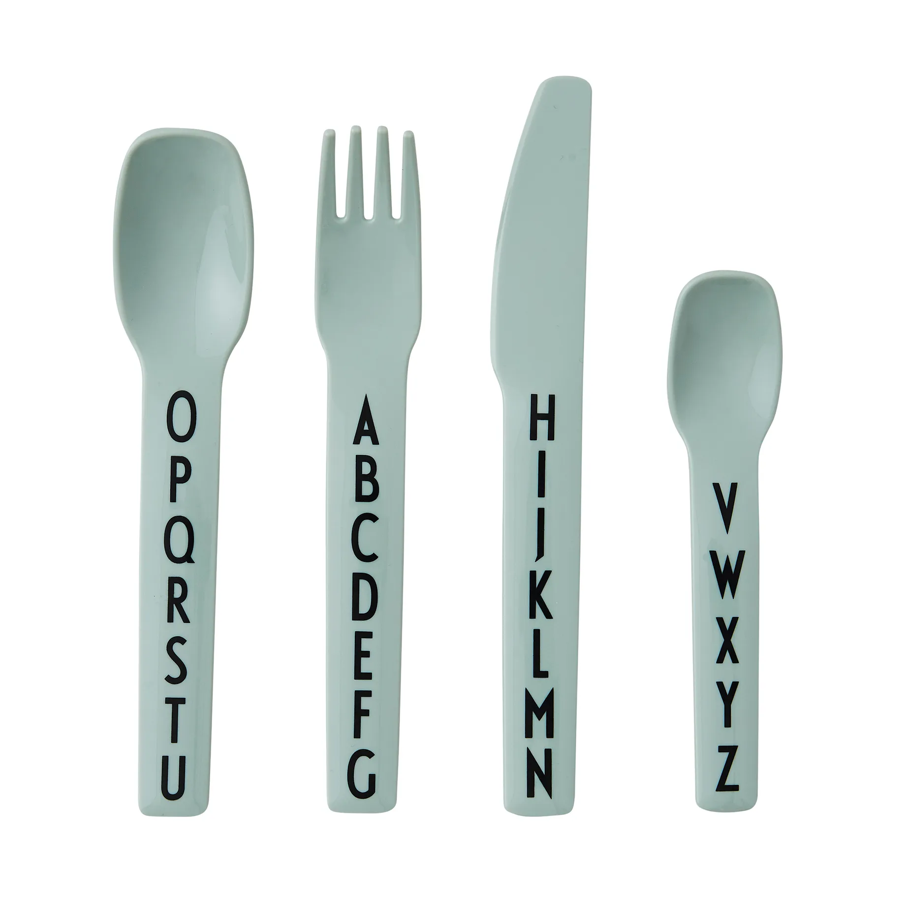 Design Letters kinderbestek melamine, Groen Design Letters