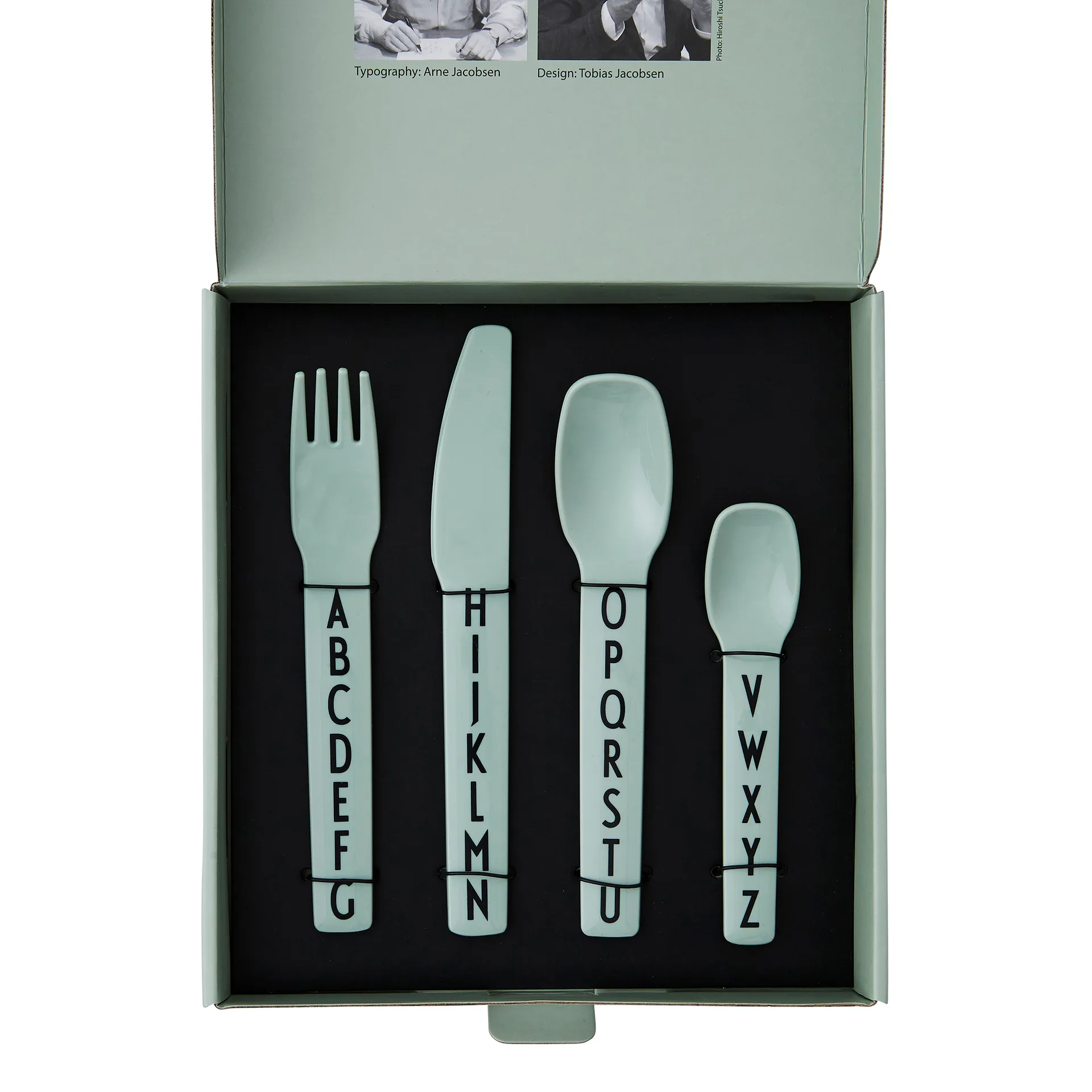 Design Letters kinderbestek melamine, Groen Design Letters